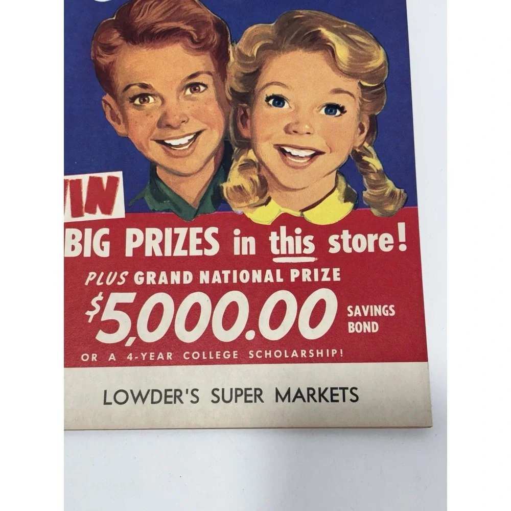 Vintage 1954 Unused Super Market Coloring Contest Book‎ Pictures Brands Kraft 5x